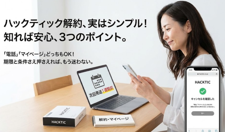 ハックティック解約の全手順｜自動継続と定期コースの落とし穴